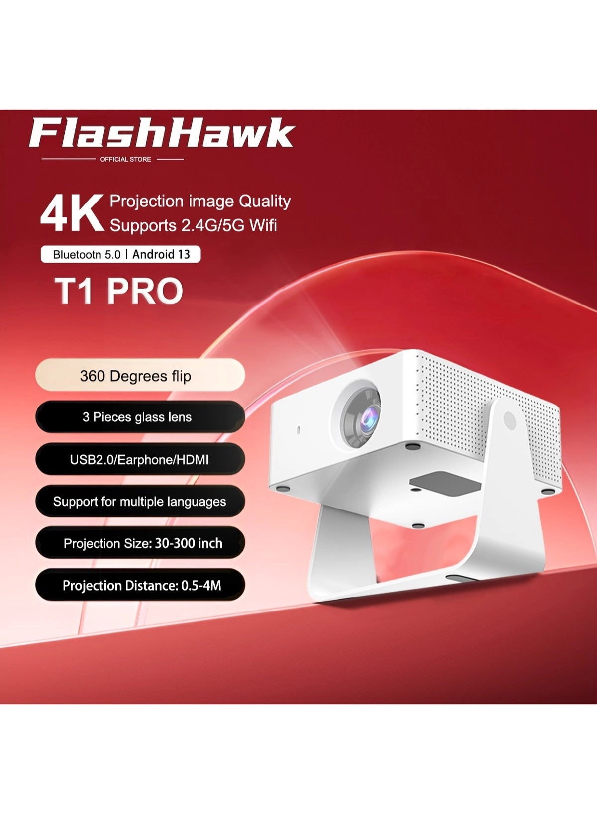 FlashHawk A80 1000ANSI 1080P