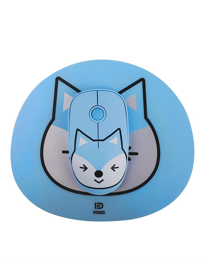 Cartoon Style Ergonomic Mouse with Mouse Mat - Wireless