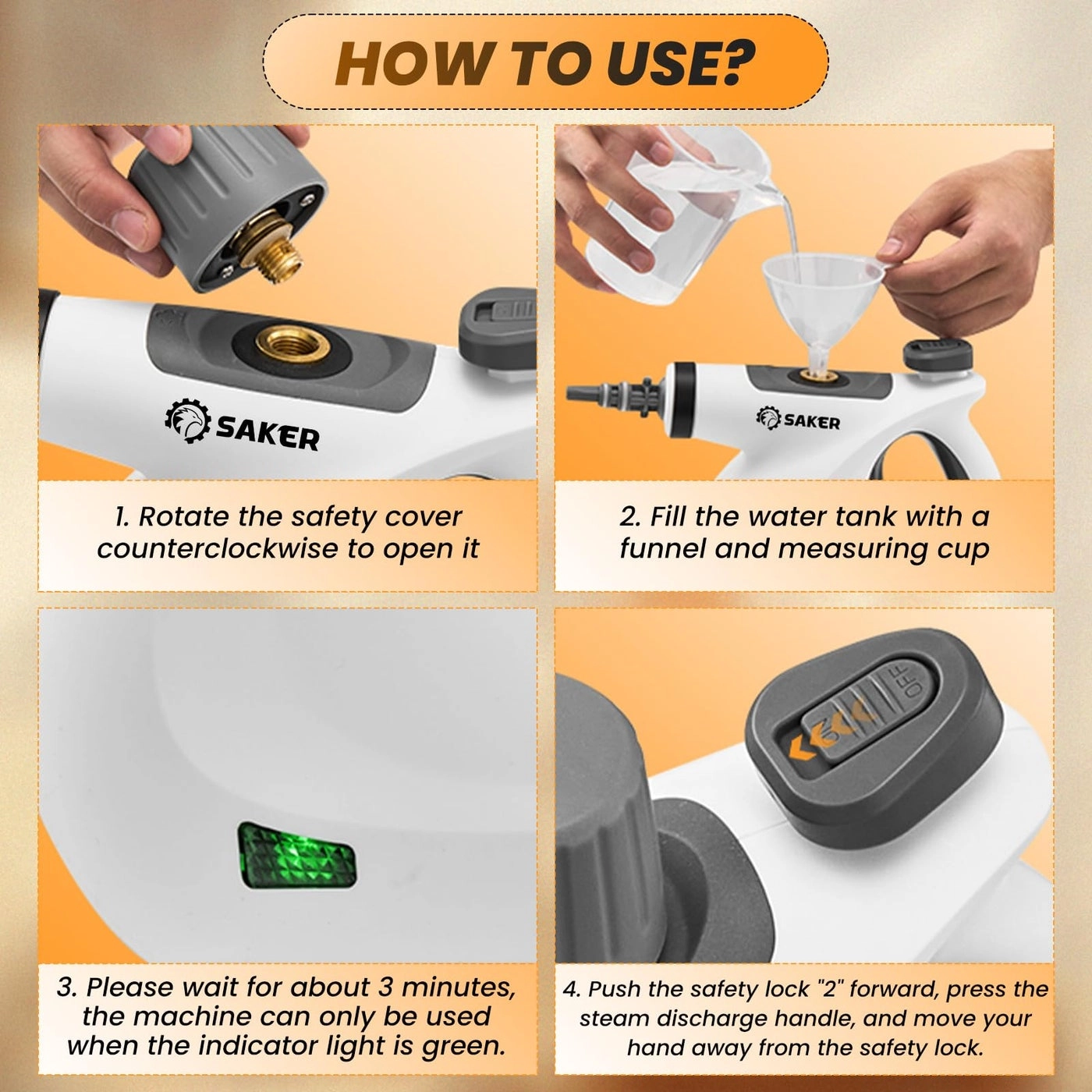 Handheld Steam Cleaner - 1050W Portable White