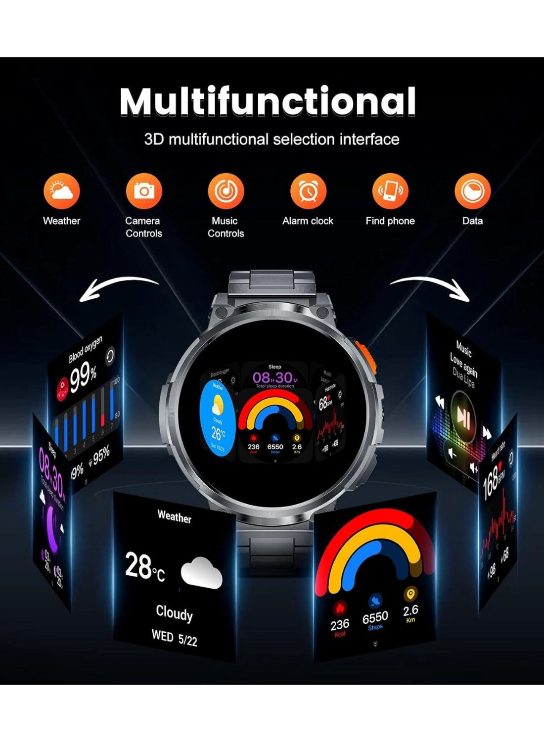 Smart Watch Zinc Alloy Vacuum Plating