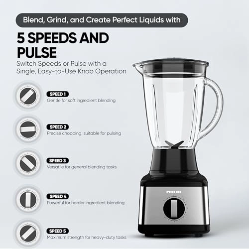 NB3900GEB - 3-in-1 Stainless Steel Blades Glass & Plastic Jugs