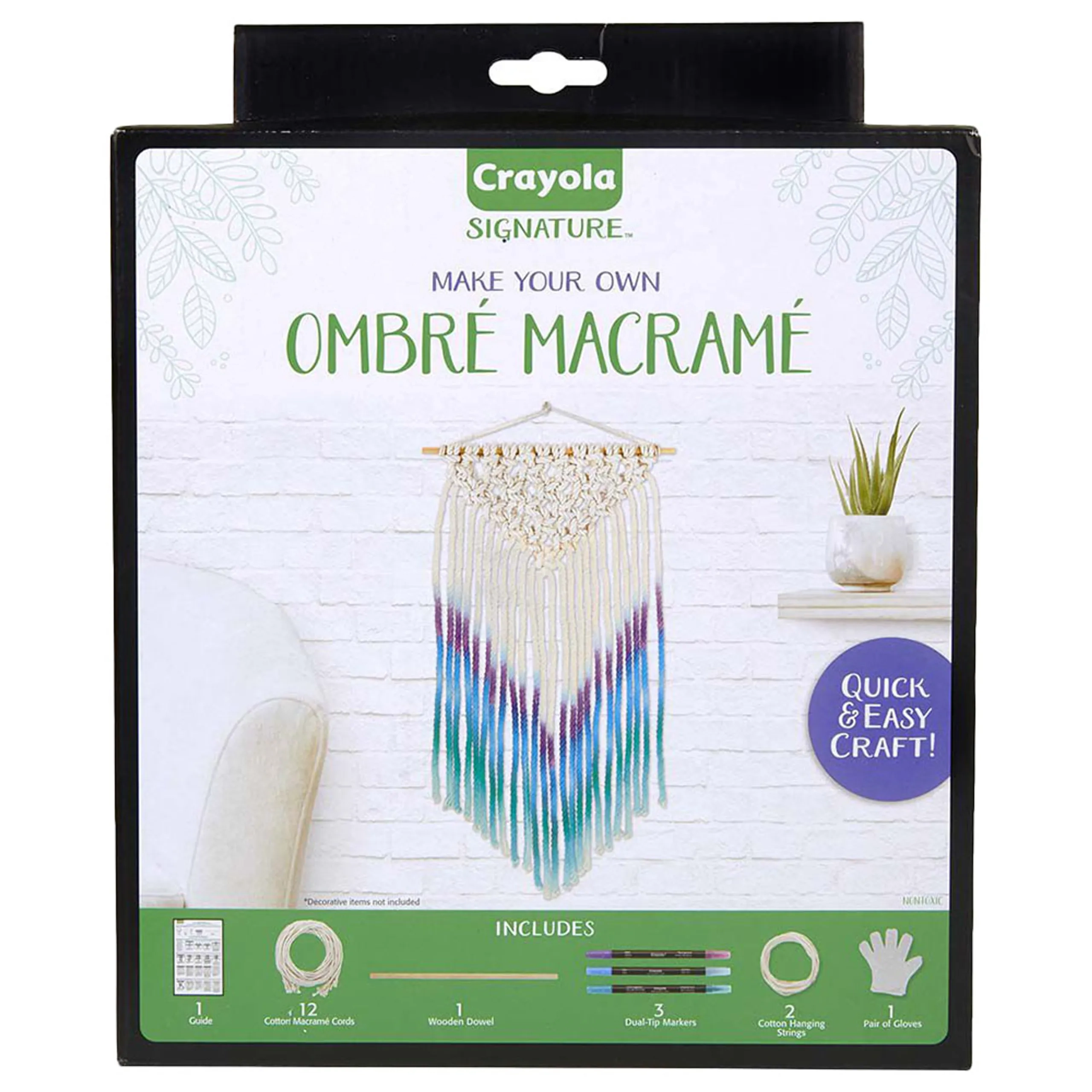Crayola Signature Ombre Macrame Wall Hanging Kit - Light Brown 14+