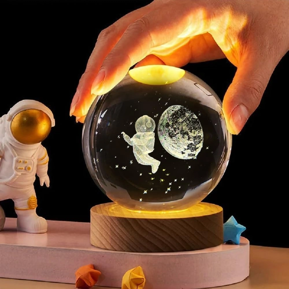 DesiDiya, DesiDiYa, Contact: +91-7572888999, info@desidiya.com DD-CRYSTAL-BALL - Corded Electric Half Moon Astronaut