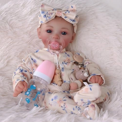 Reborn Baby Doll - 17-Inch Soft Cloth Body Sleeping Ages 3+