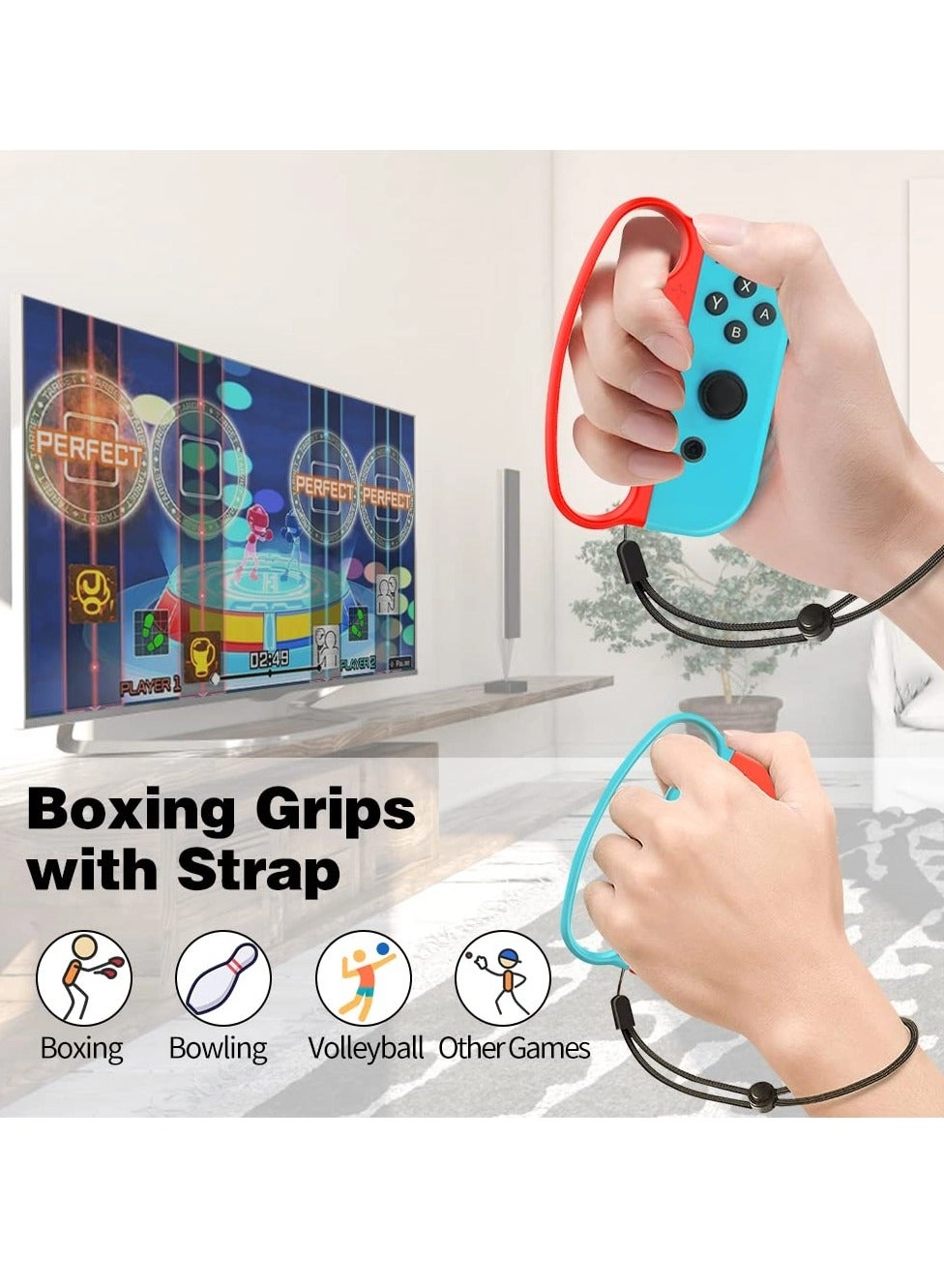 Tennis Rackets + Swords + Golf Clubs + Boxing Grips + Leg Straps + Joy-con Wrist Straps - Nintendo Switch