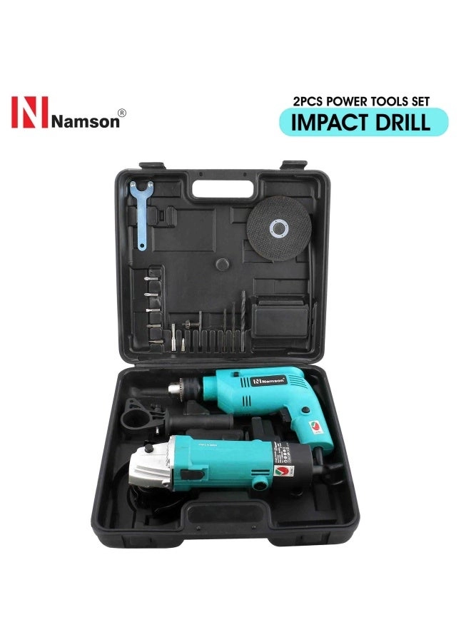 NAMSON Impact Drill - 450W + Angle Grinder - 500W