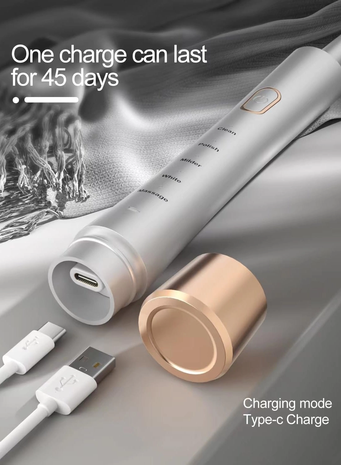 Electric Toothbrush - 31000 VPM 8 Brush Heads 5 Modes