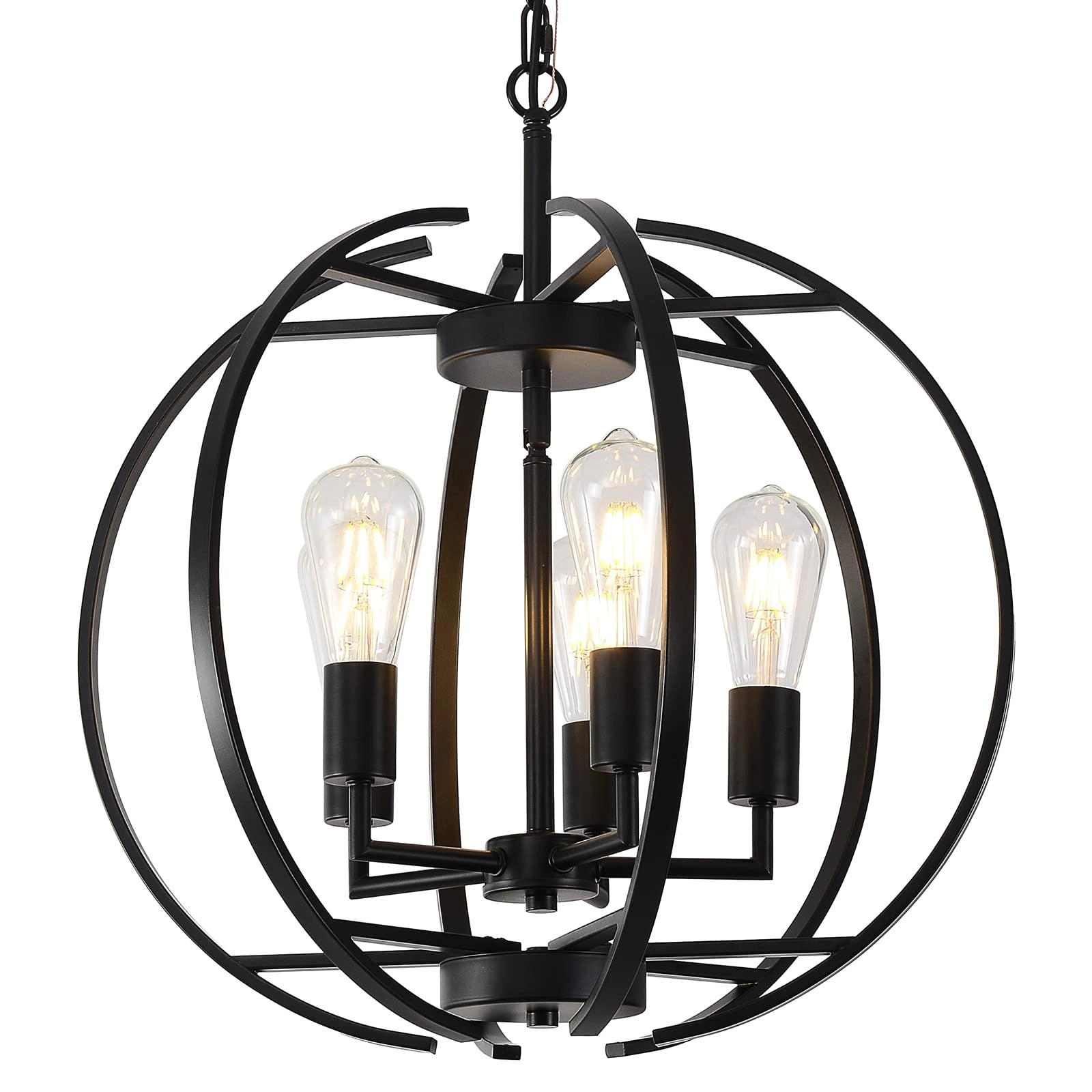 LIGOTFIRE Large Lantern Globe - Black 5 Light