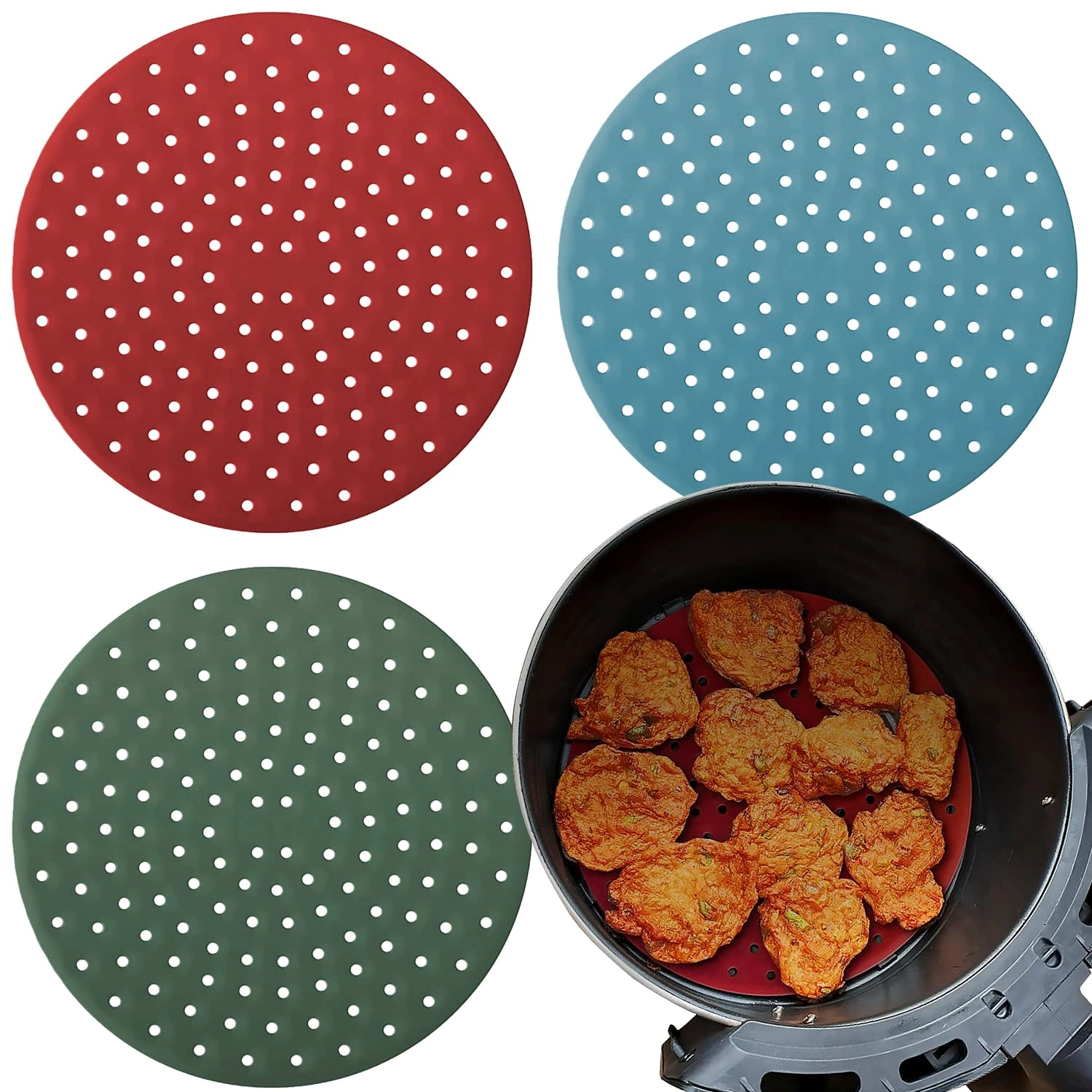 Linda's Essentials Silicone Air Fryer Liners - Silicone 3 piece(s)