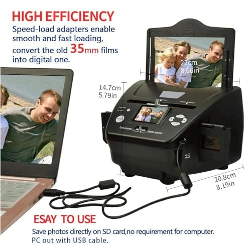 Film Slide Scanner - 22MP 2.4" LCD