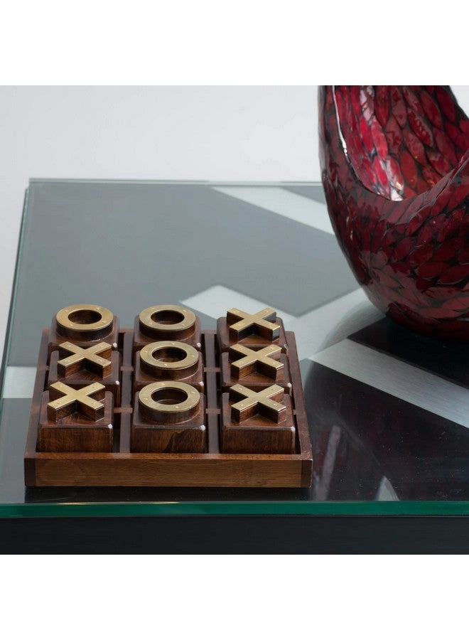 Tic-Tac-Toe - Wood Hand Crafted Brass Signs