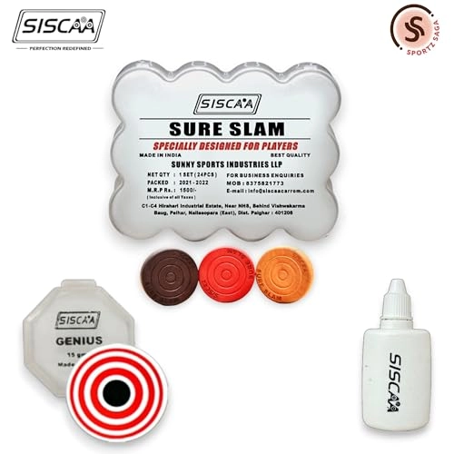 SURE SLAM - Premium Collection Carrom Board Natural Finish Frame