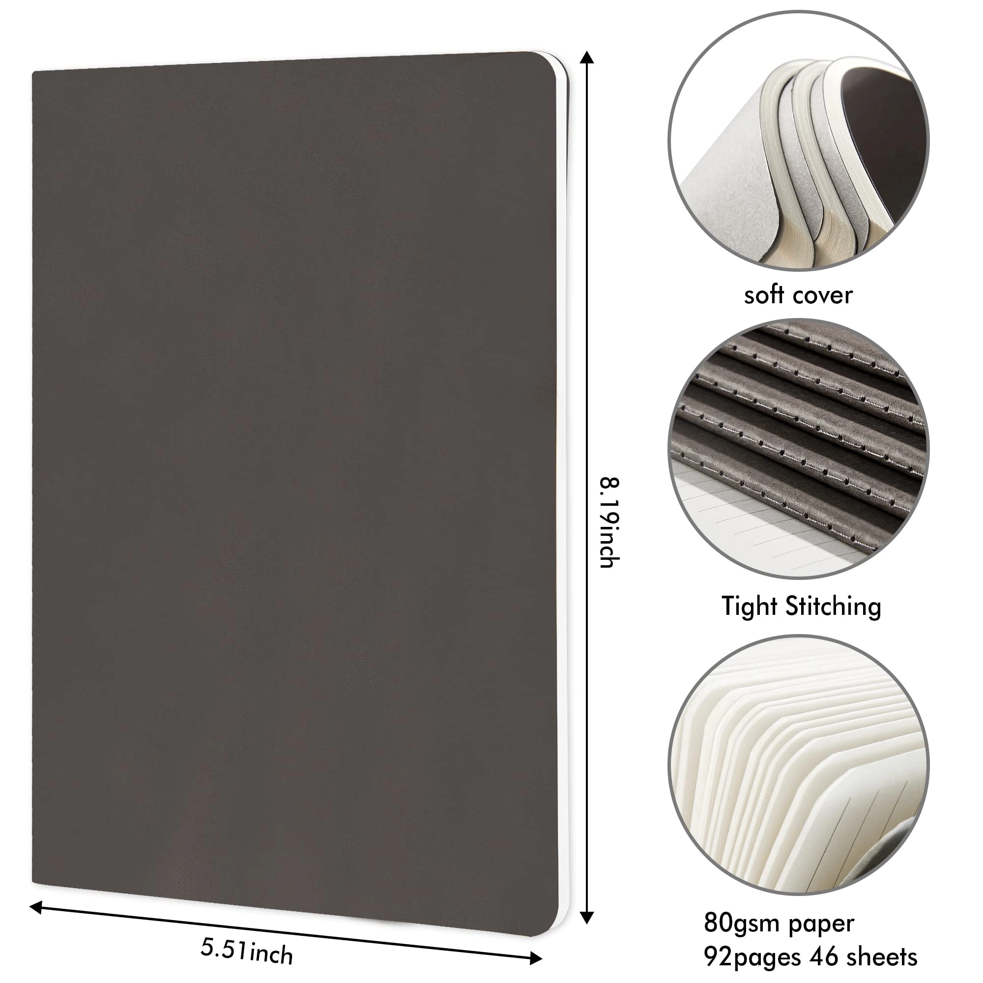 Soft Cover Notebook A5 Softcover - Lined 46 Sheets Pack