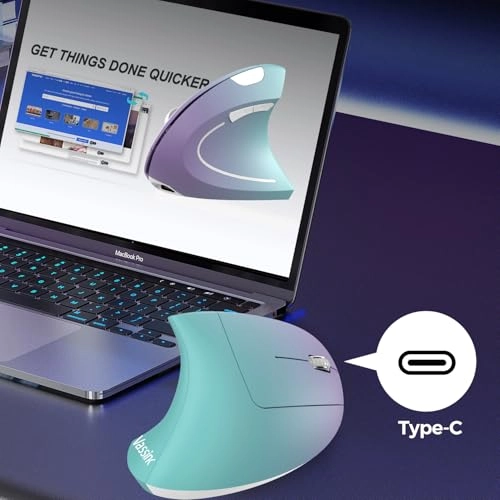 Ergonomic Vertical Wireless Optical Mouse - USB