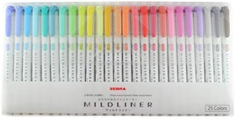 Zebra Water-based Marker - Assorted Pastel Colors Twin tips