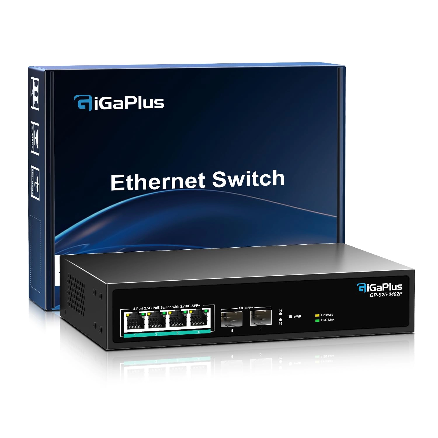 GigaPlus 6 Port Unmanaged|4x2.5G PoE+2x10G SFP 6-ports