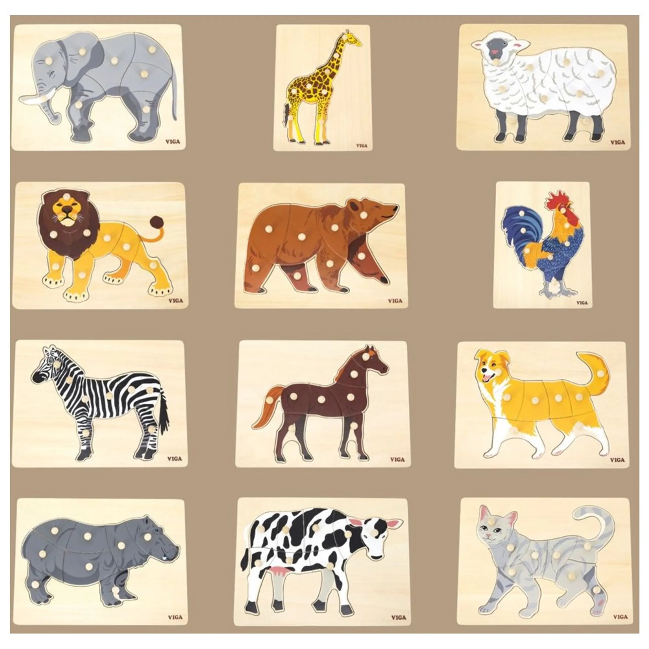 Montessori Puzzle Lion - 3+ 8 pieces