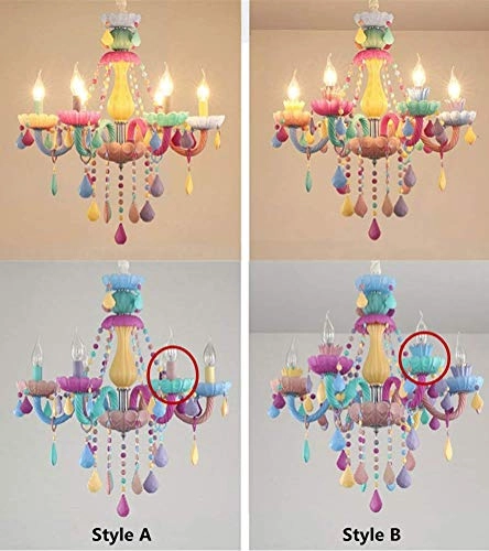 Colorful Crystal Chandelier - warm white