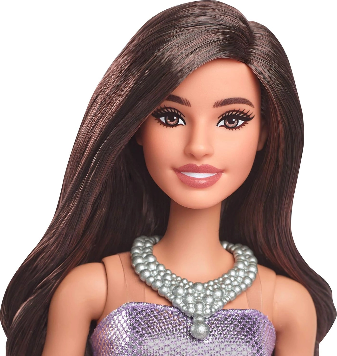 Barbie Fashionistas - 30 cm Brown Hair Purple Bubble Dress Ages 3+