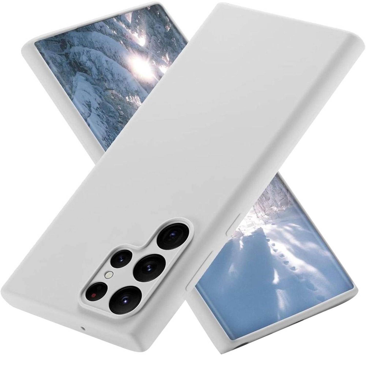 Magnetic Silicon Back Protector + Anti-Scratch Screen Protector for Samsung Galaxy S24 Ultra