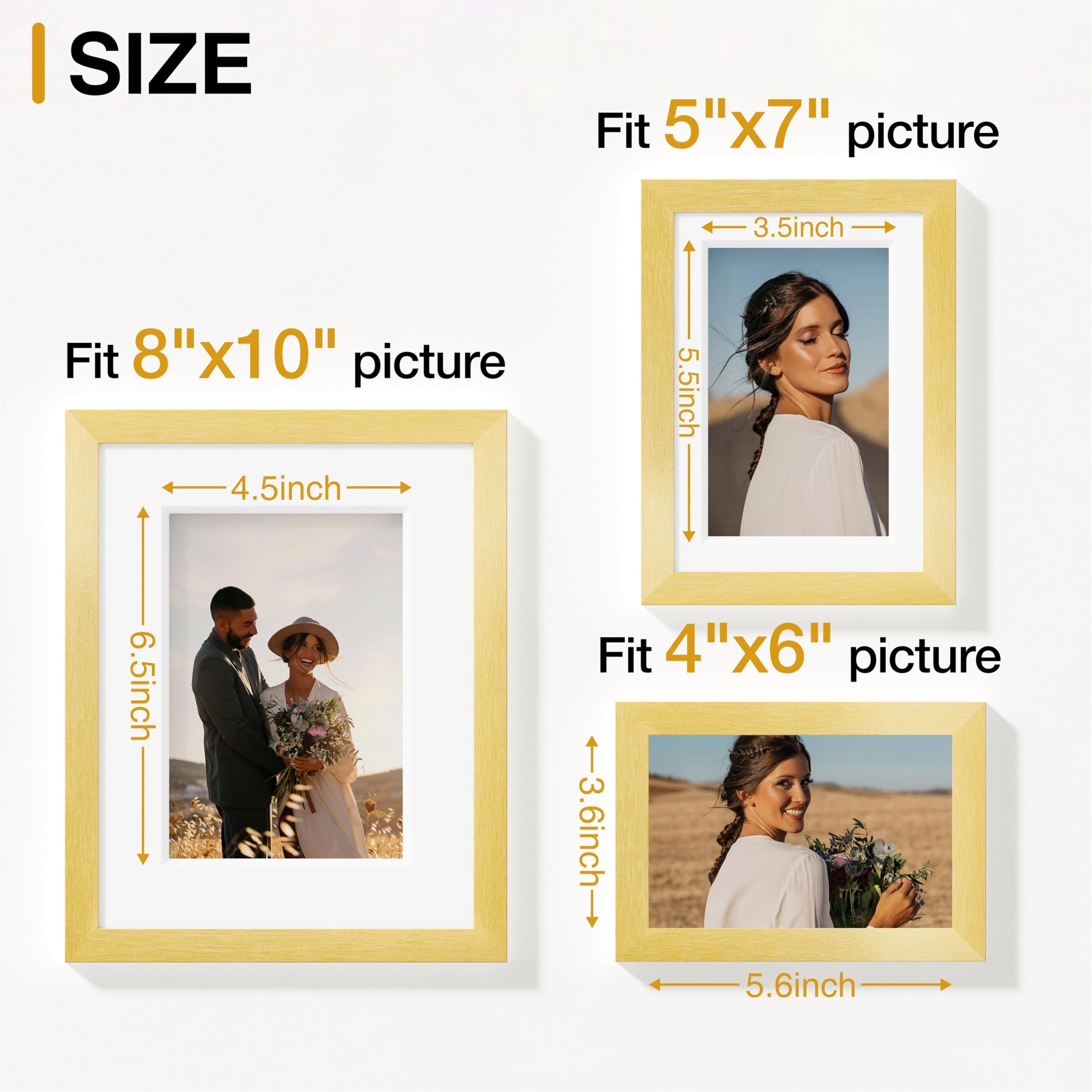 Picture Frames Set - 10 Pack Rustic Grey
