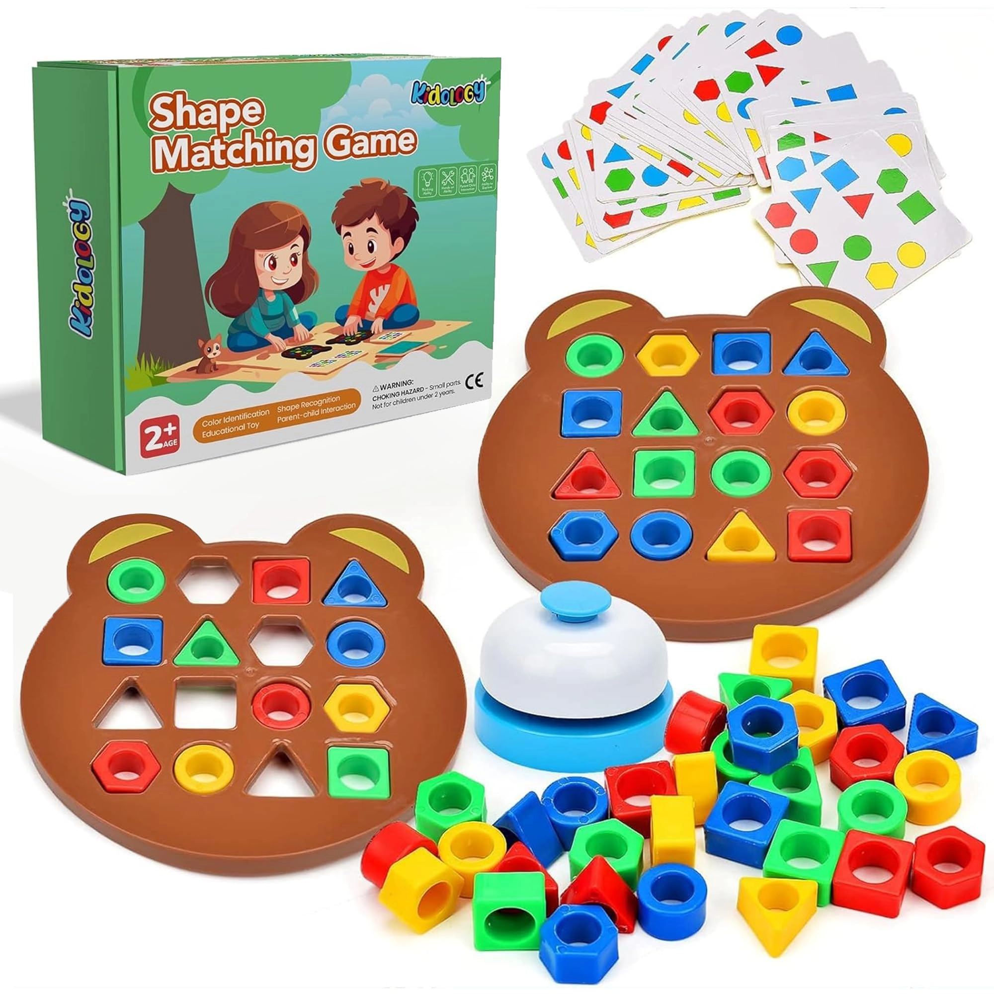 Kidology Geometric Shape and Color Matching Puzzle Board Game - 3+ Years