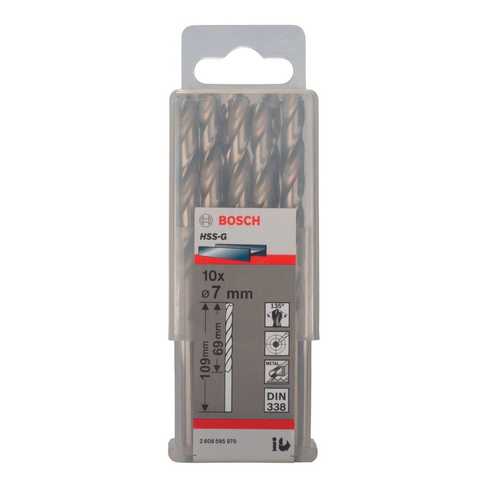 Bosch HSS-G Metal Drill Bits - Cobalt 10 piece(s) 7.0 millimeter