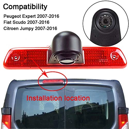 Brake Light Reversing Camera + Rear View Mirror Monitor - Night vision 628 x 586 pixels
