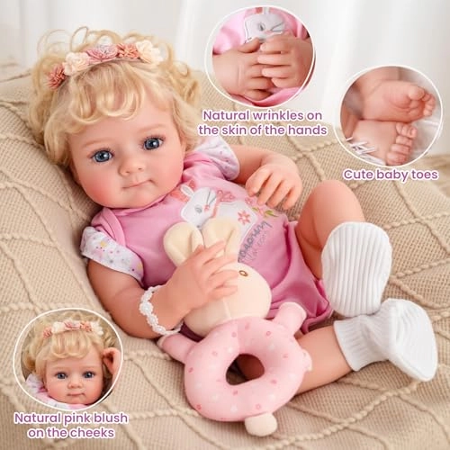 Reborn Baby Doll - 17-Inch Soft Cloth Body Sleeping Ages 3+