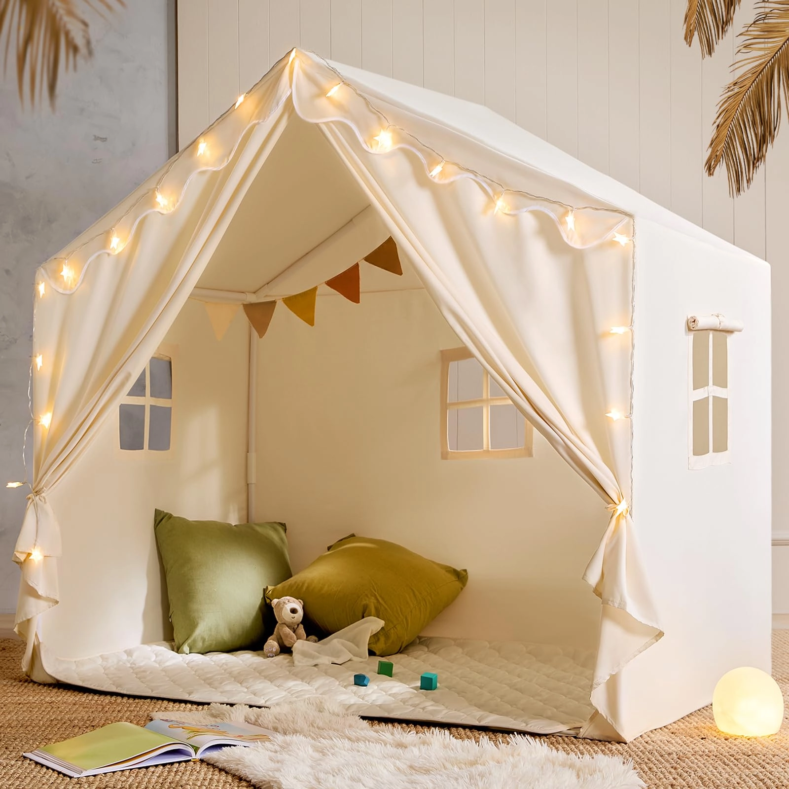 TINY LAND INC Kids Tent - 57"x36"x52" Mat Star Lights