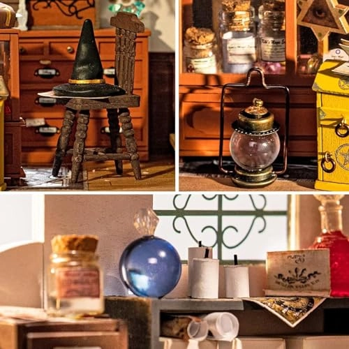 DIY Miniature Dollhouse Room Kit - Wood LED Light