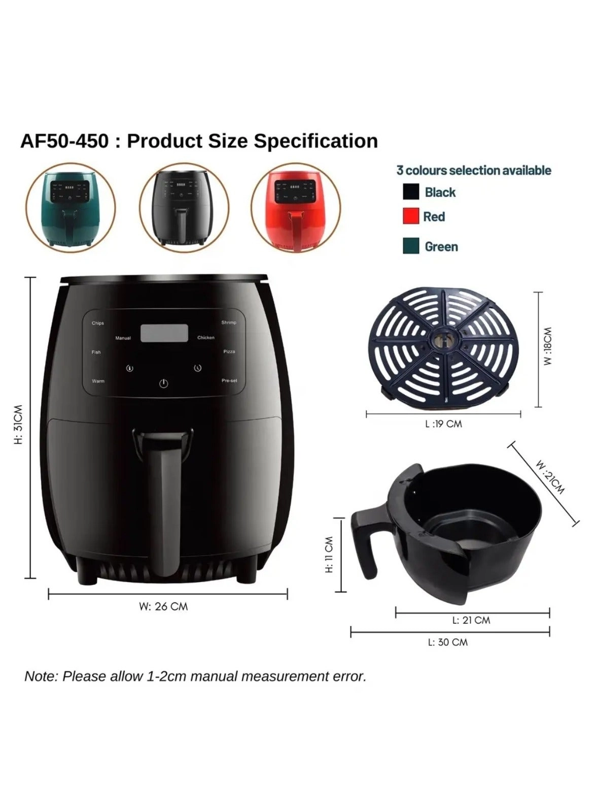 Oil-Free Electric Air Fryer
