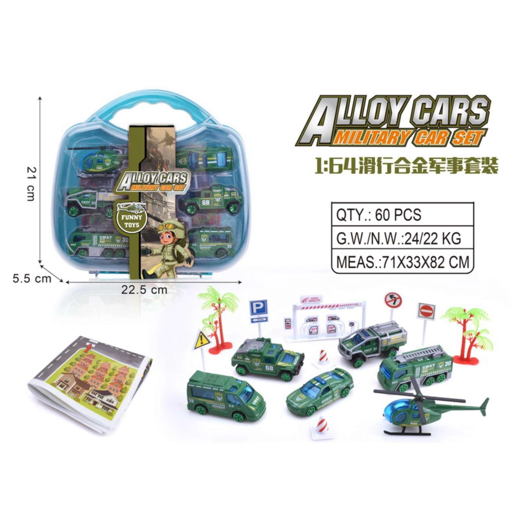 Carrefour Alloy Cars Military Car - 1:64 6pcs Pack