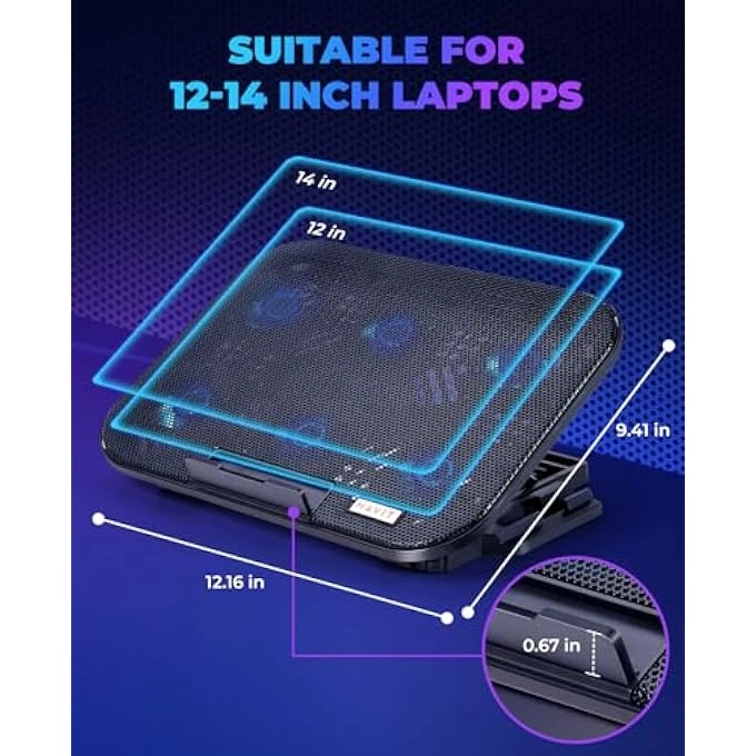 LAPTOP COOLING PAD - 12-17 INCH 6 QUIET FANS