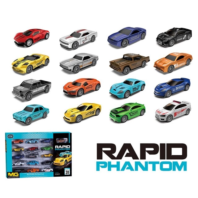 Slide Die Cast Toy Car Play Set - 16pcs