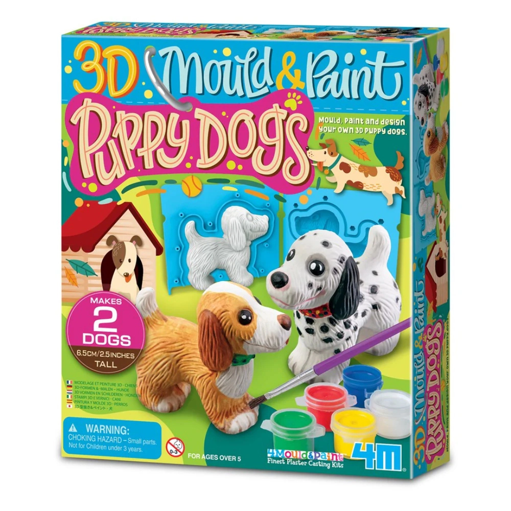 4M Mould & Paint Puppy Dogs Kit - Suitable for 5 years All Materials Included