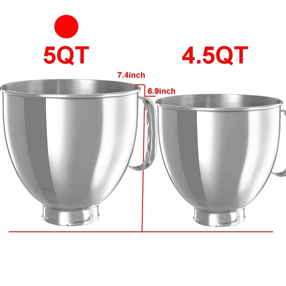 Stainless Steel Mixer Bowl - 5 QT