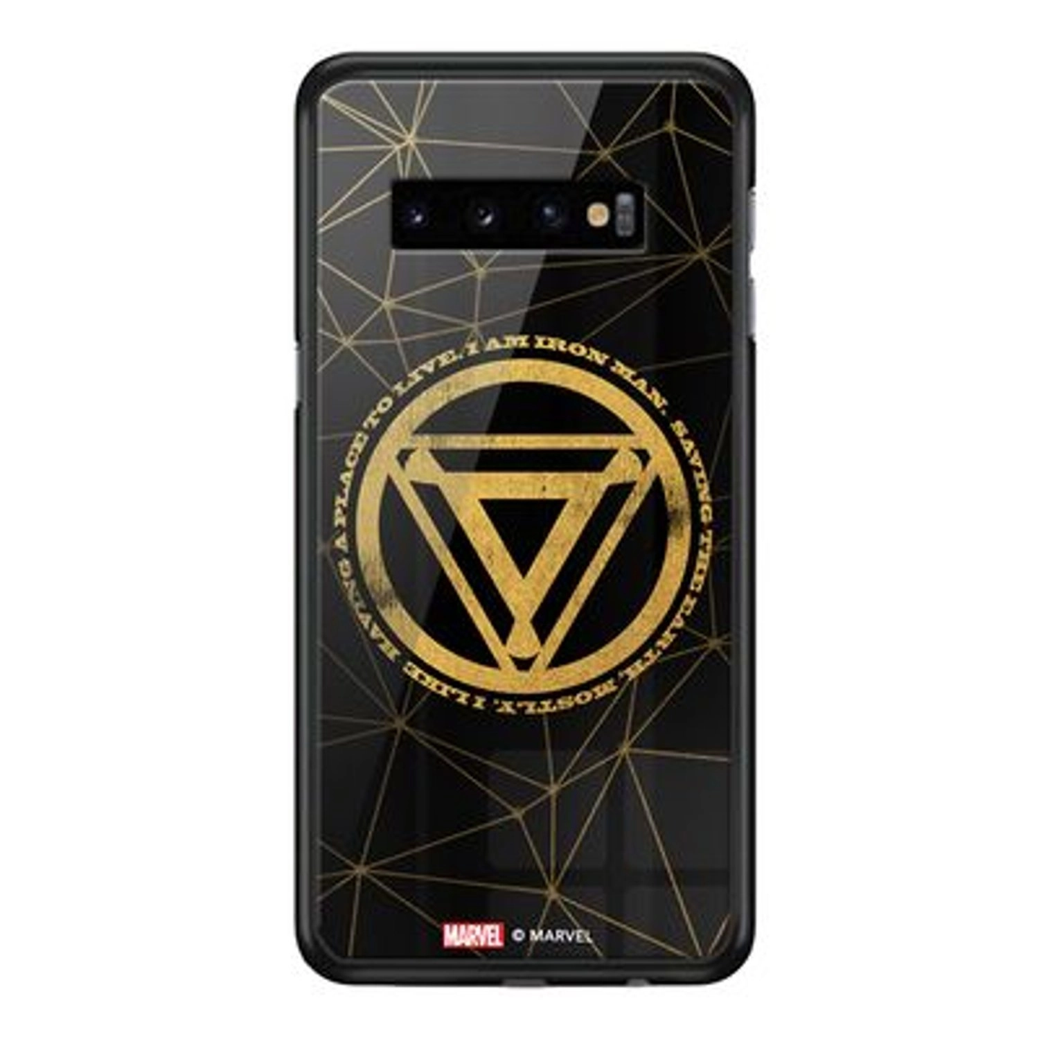 Wackylicious Ironman Icon Gold Collection Back Case for Galaxy S10 Plus - TPU Bumper Case + Tempered Glass Back