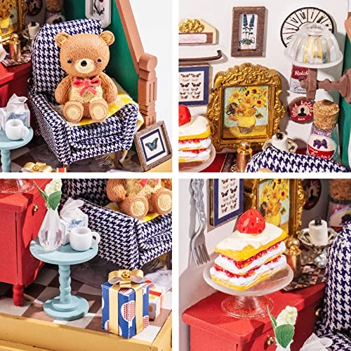 DIY Miniature Dollhouse Kit - Holiday Living Room