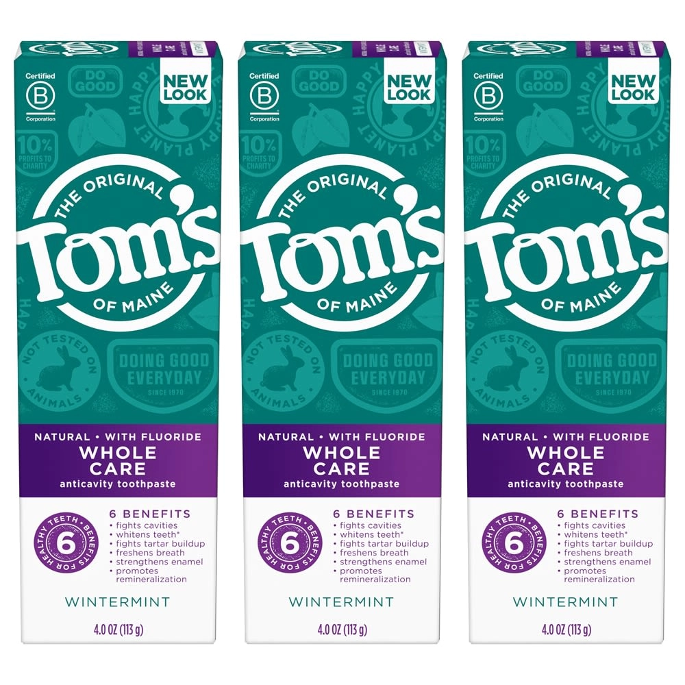 Tom's of Maine Whole Care Fluoride Wintermint Toothpaste 2 years and older 3 x 113 g