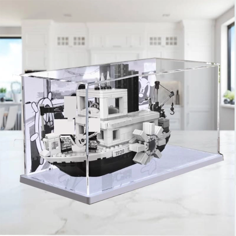 Clear Acrylic Display Case - Lego Ideas Disne Willie SteamBoat Adventure