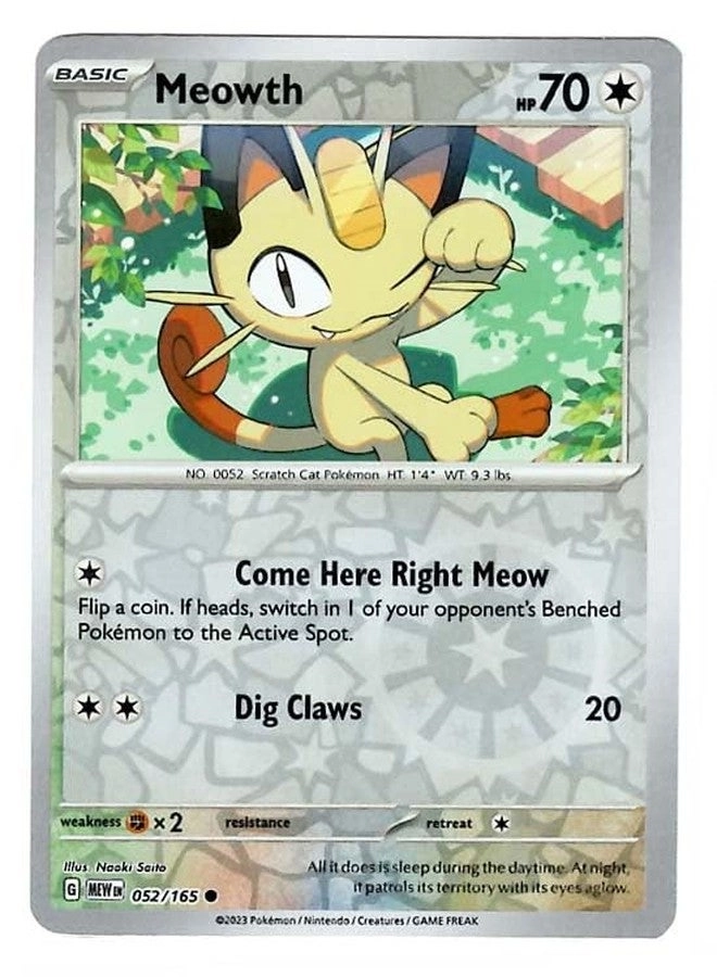 Pokémon Meowth 052/165 - Single Card