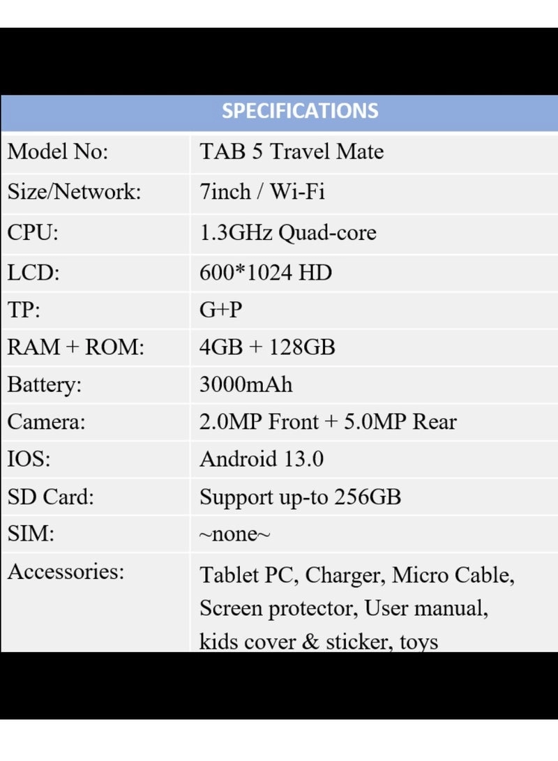 K2 Tablet - 4GB 7 Inch 128GB