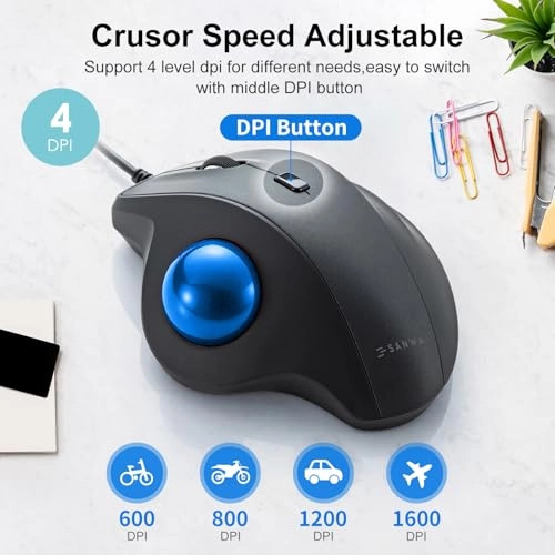 Ergonomic Trackball Mouse - USB