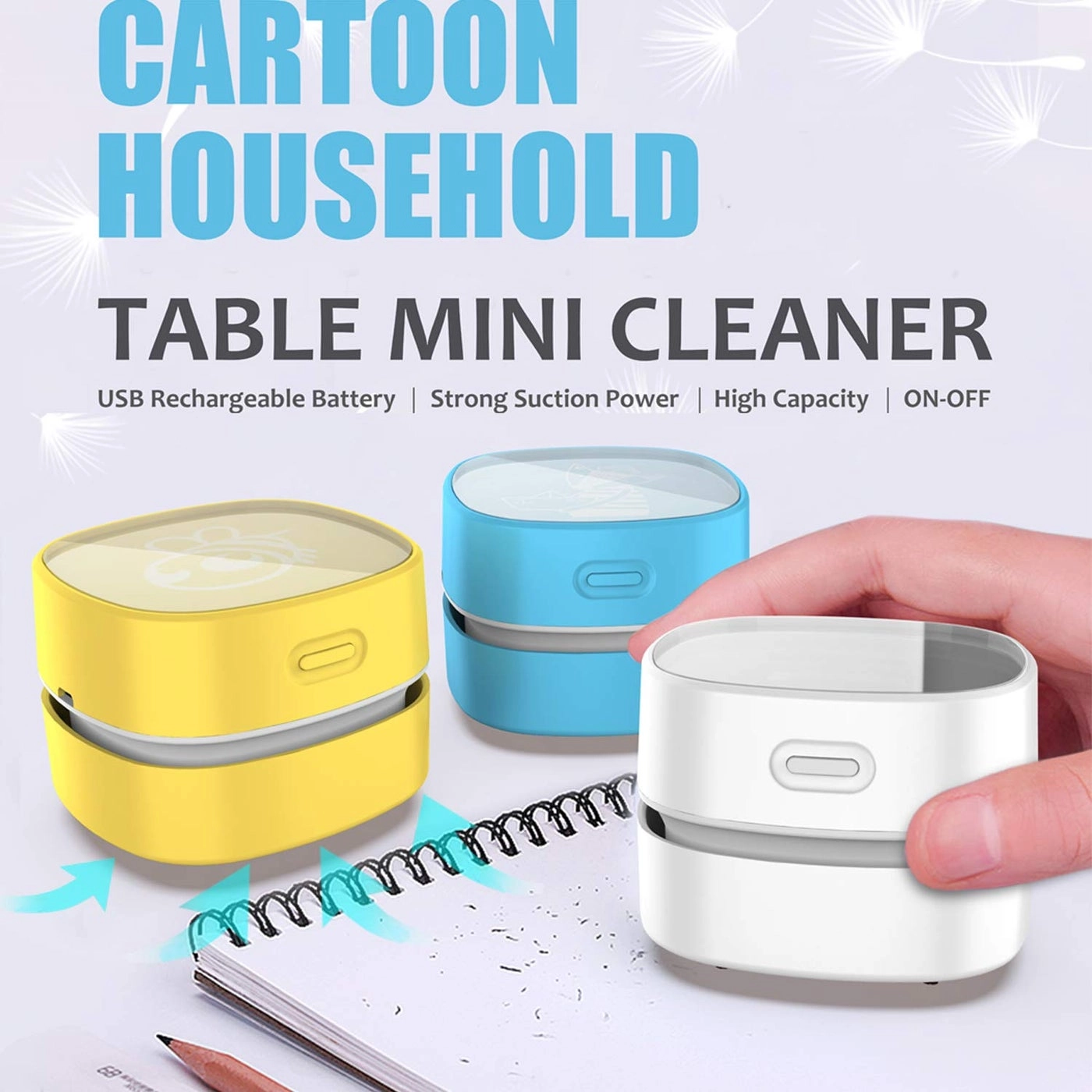 Desktop Vacuum Cleaner - Cordless 360º Rotatable 400 mins