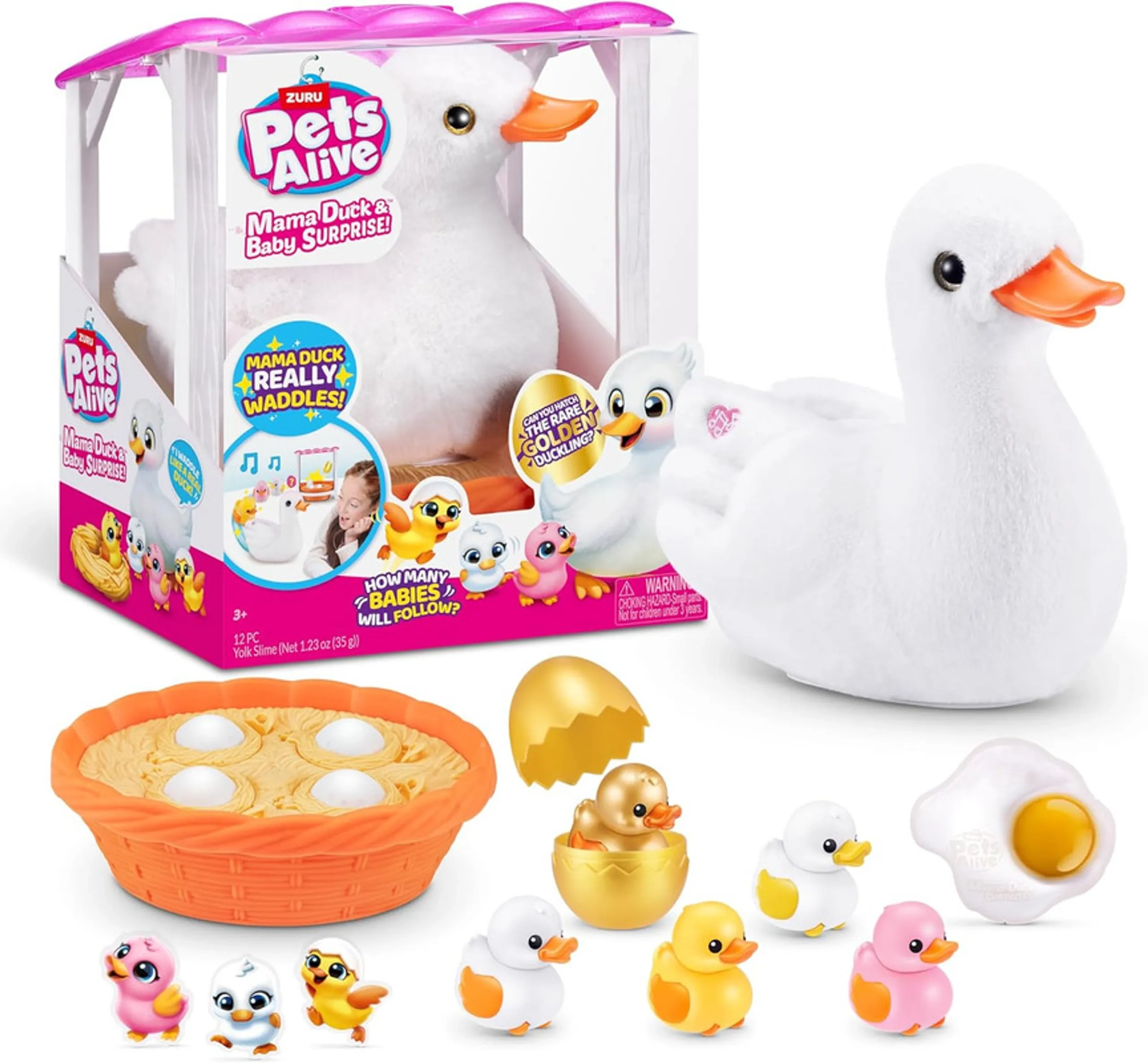 ZURU Mama Duck & Baby Surprise - over 10 quacking sounds 32 cm