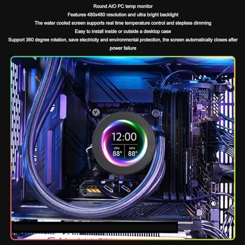 AIO Computer Temperature Monitor - LCD Screen Water Cooling