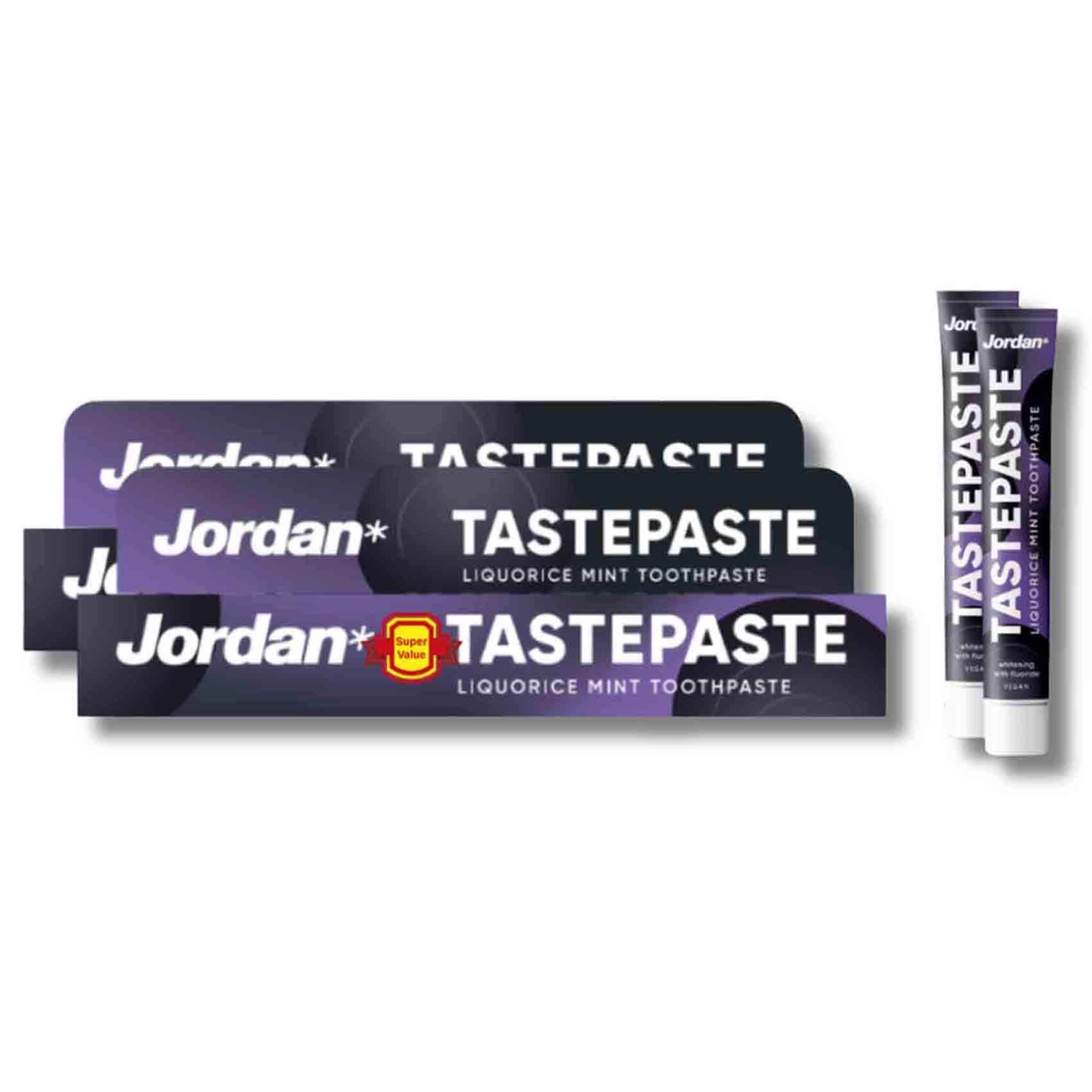Jordan Tastepaste Liquorice Mint with Fluoride Toothpaste 50ml x2