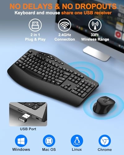 Keyboard and Mouse Combo - QWERTY Wireless