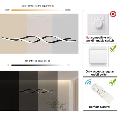 Modern Chandelier - 3000K-6000K Dimmable